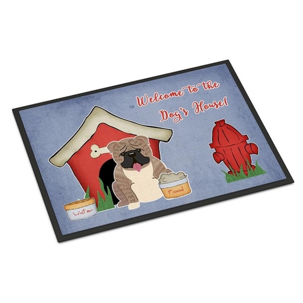 Carolines Treasures Dog House Collection English Bulldog Grey Brindle Indoor or Outdoor Mat, 18 x 0.25 x 27 in. BB2880MAT - main